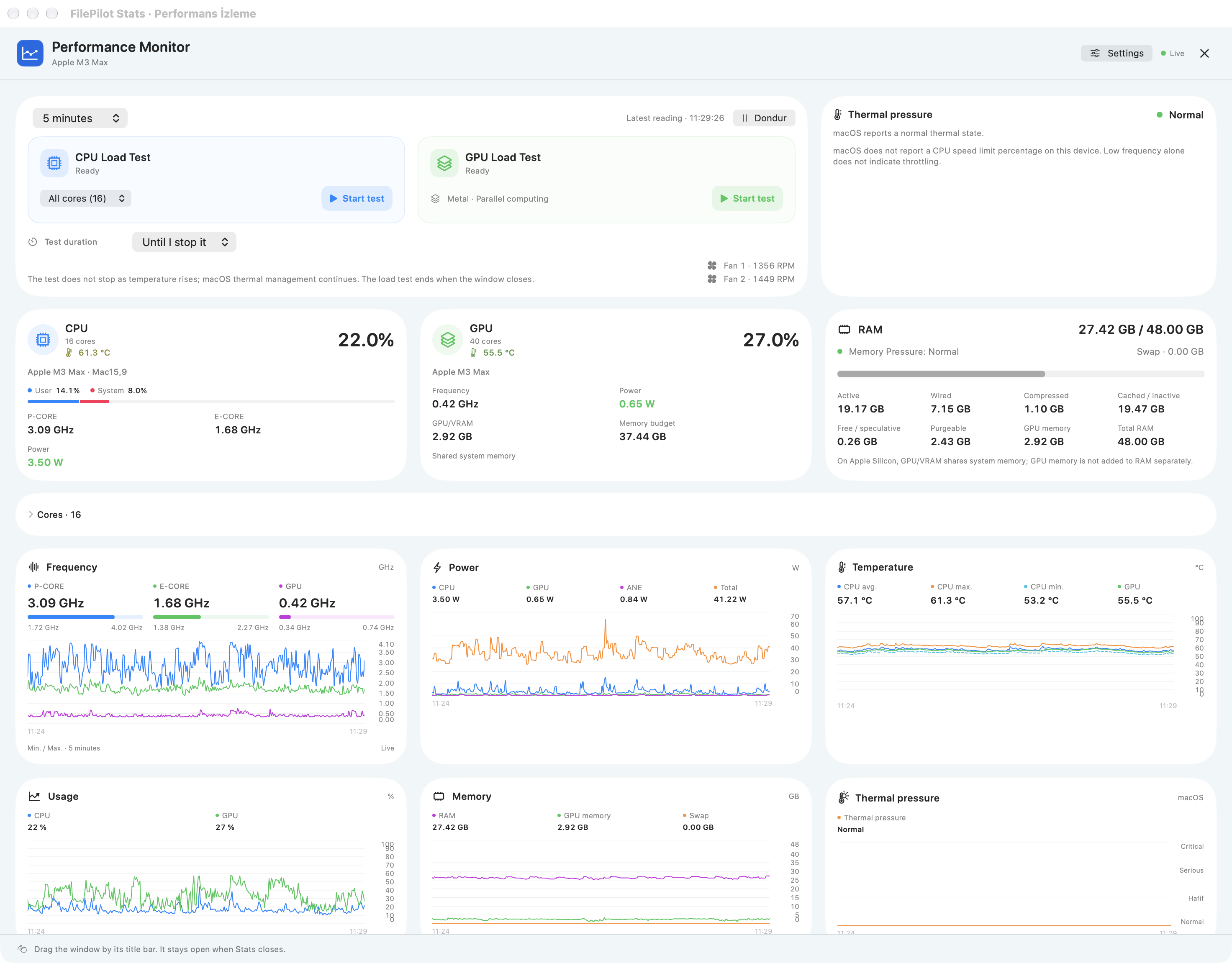 FilePilot Stats — detailed performance monitoring